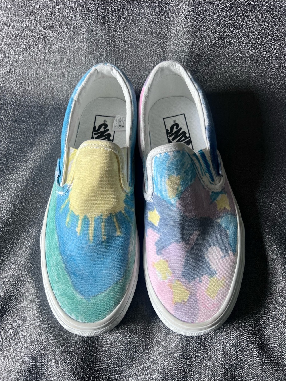 Vans Slip-On Sneakers in Pastel Pink & Blue size 7.5